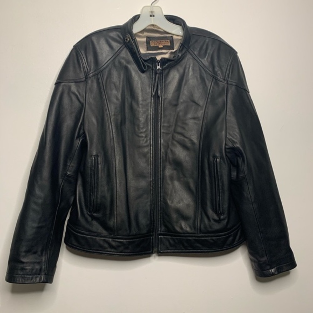 Madison Creek Soft Leather Black Motorcycle Jacket